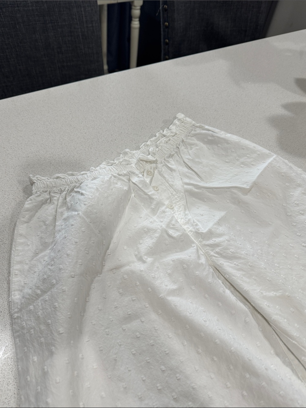 Colsie Wide Leg pajama Pants in White and Yellow - Picture 4 of 8